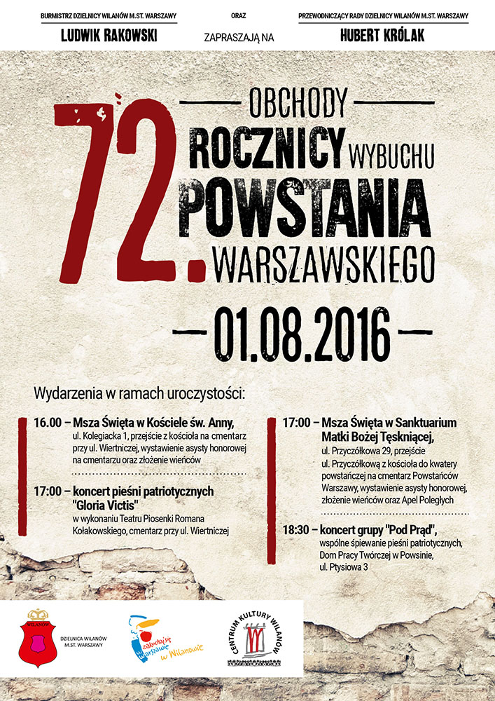 PLAKAT 72 Rocznica Powstania Warszawskiego SMALL