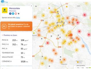 Sadyba notuje największe zanieczyszczenie powietrza w lewobrzeżnej Warszawie